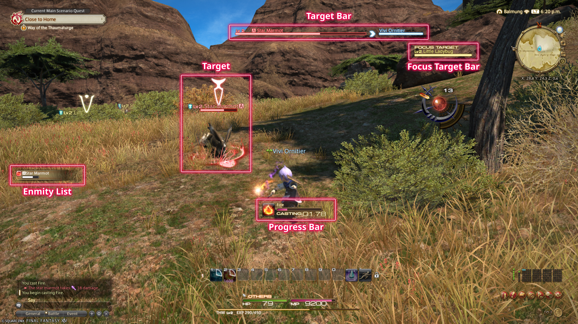 Barre d’incantation d’un ennemi dans FINAL FANTASY XIV