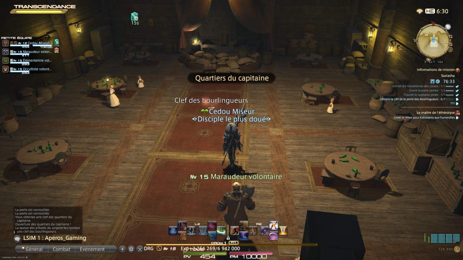 Les quartiers du capitaine dans Sastasha