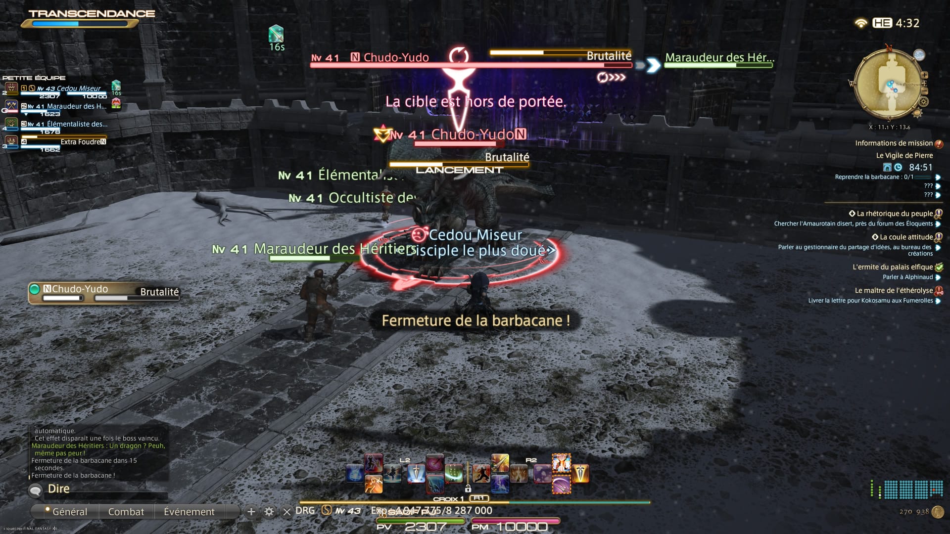 Brutalité est en cours de lancement : repère l’orientation du boss.
