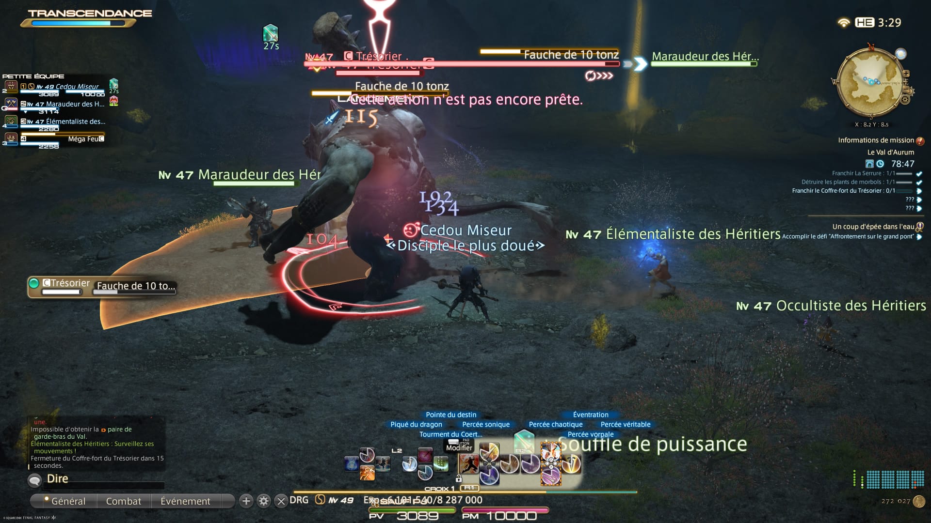 Fauche de 10 tonz : une zone devant le boss.
