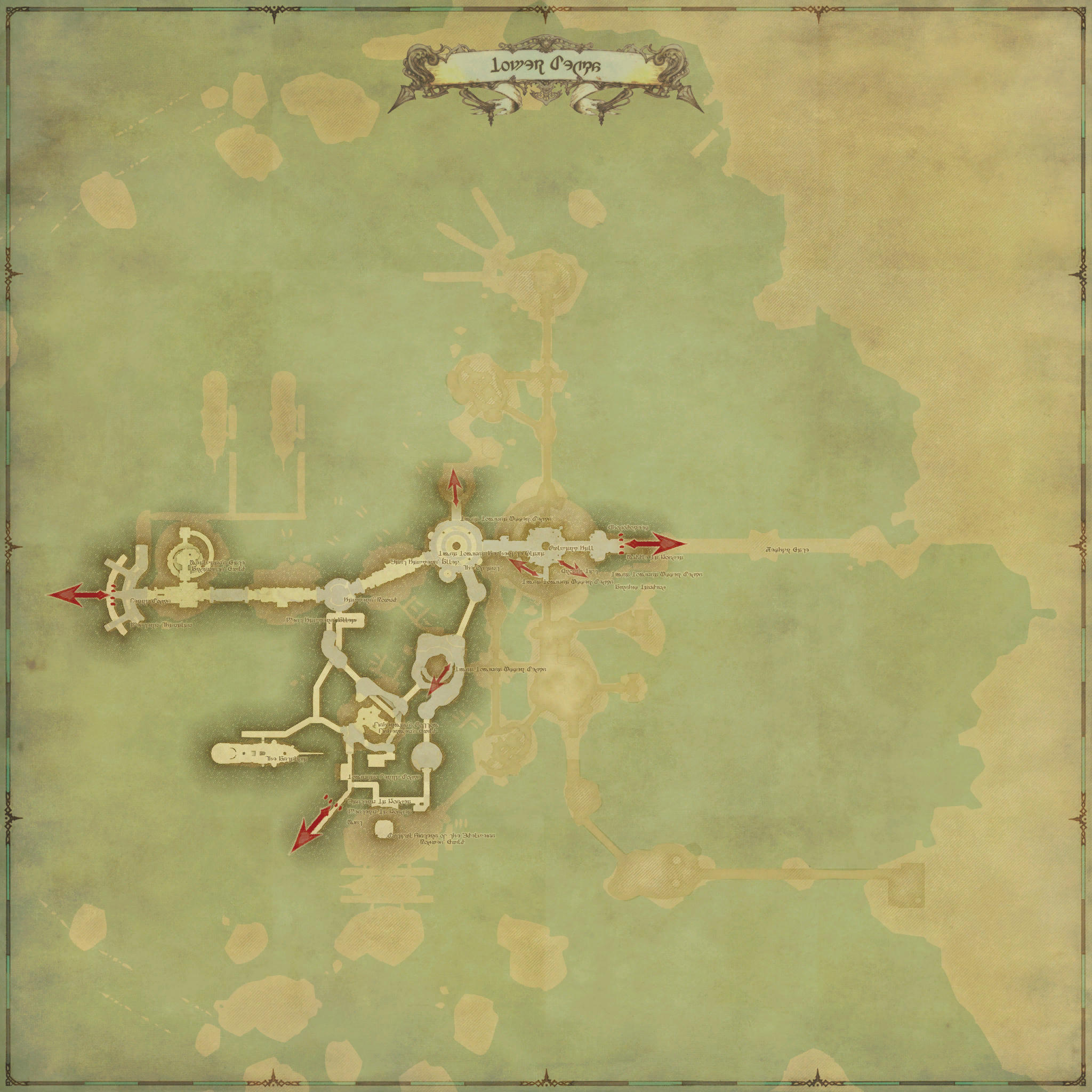 Carte du jeu de Limsa Lominsa - L'Entrepont